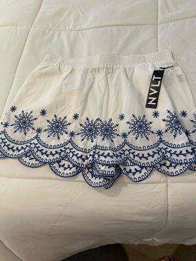 NVLT White Smocked Waist Skirt